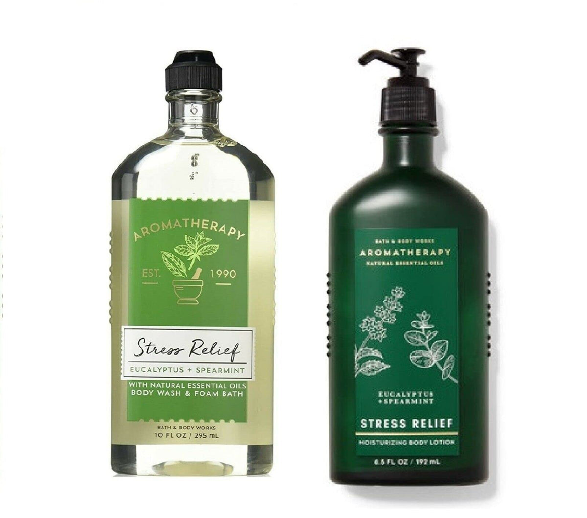 Bath & Body Works Eucalyptus Spearmint Stress Relief Lotion & Wash Set, 8.25 Fl Oz (2 Pack)