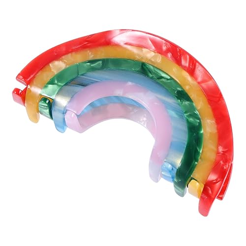 KCHIES Rainbow Hair Claw Clip 3.5&quot; Non-Slip Acrylic Barrettes for Women & Girls