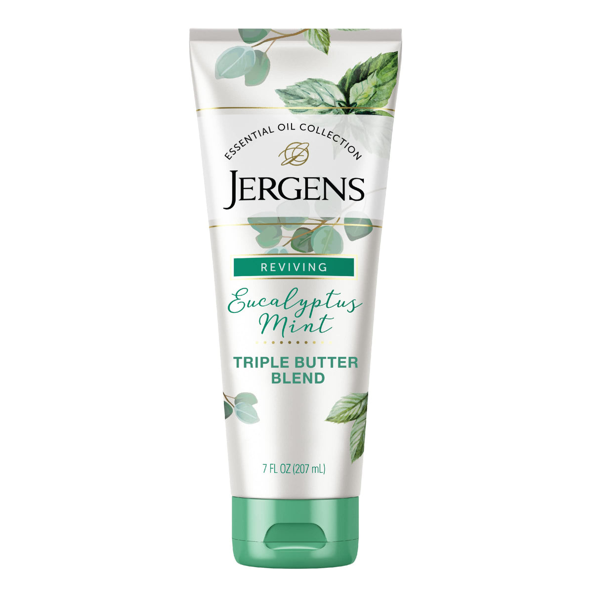 Jergens Eucalyptus Mint Body Butter, 7 Fl Oz - Infused With Essential Oils For Stress Relief