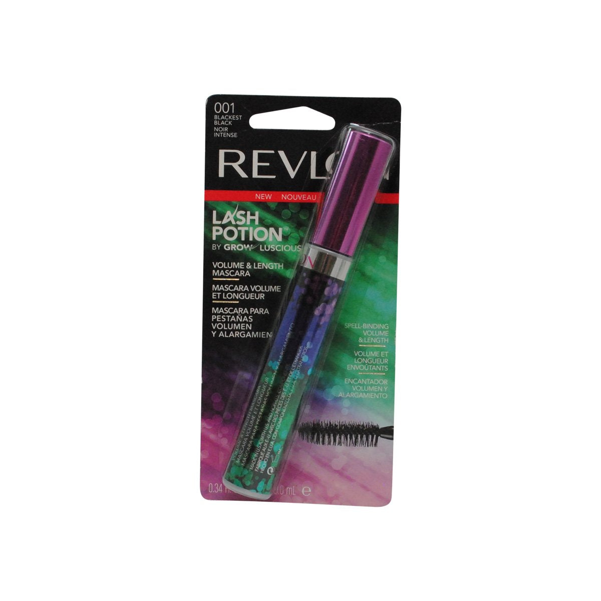 Revlon Lash Potion Waterproof Mascara, Volume & Length, Blackest Black, 0.34 Ounce