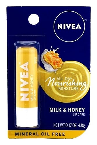 Nivea Milk & Honey Lip Care Balm, 0.17 Ounce - Moisturizing & Soothing Lip Treatment