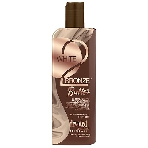 Devoted Creations White 2 Bronze Butter - Dark Tanning Lotion, 8.5 Oz, Skin Softening & Wrinkle Fighting