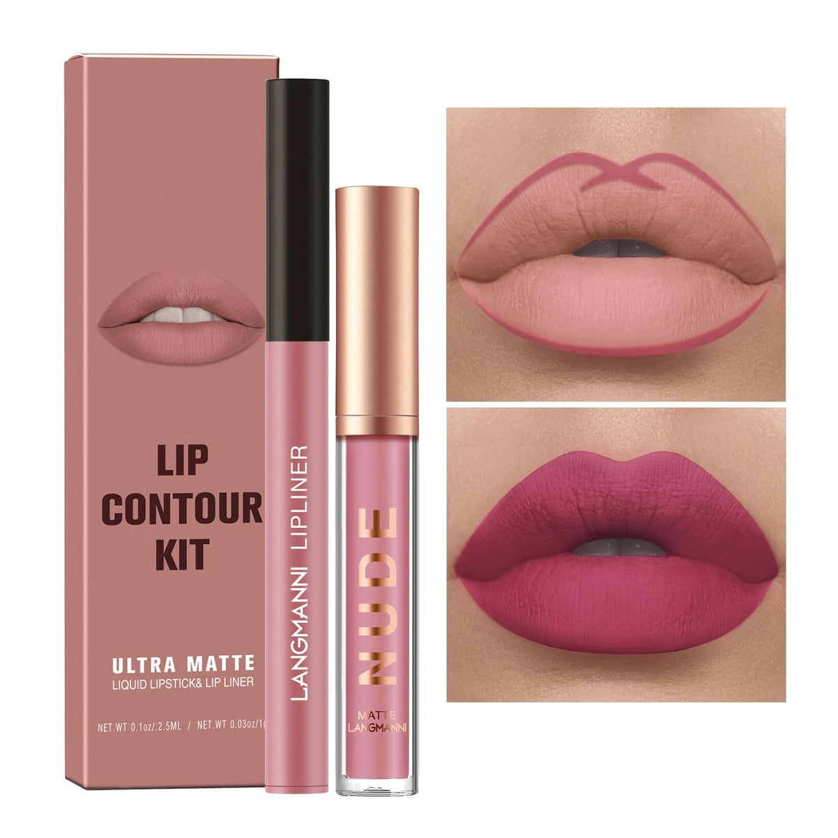 Mielikki Matte Liquid Lipstick & Lip Liner Set - Waterproof, Long-Lasting, #10, 2 Pcs