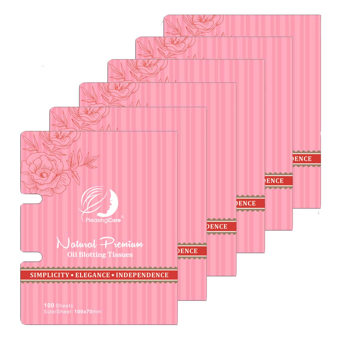 Pleasingcare Natural Facial Oil Absorbing Tissues - Rose Blotting Paper Sheets, 100 Count