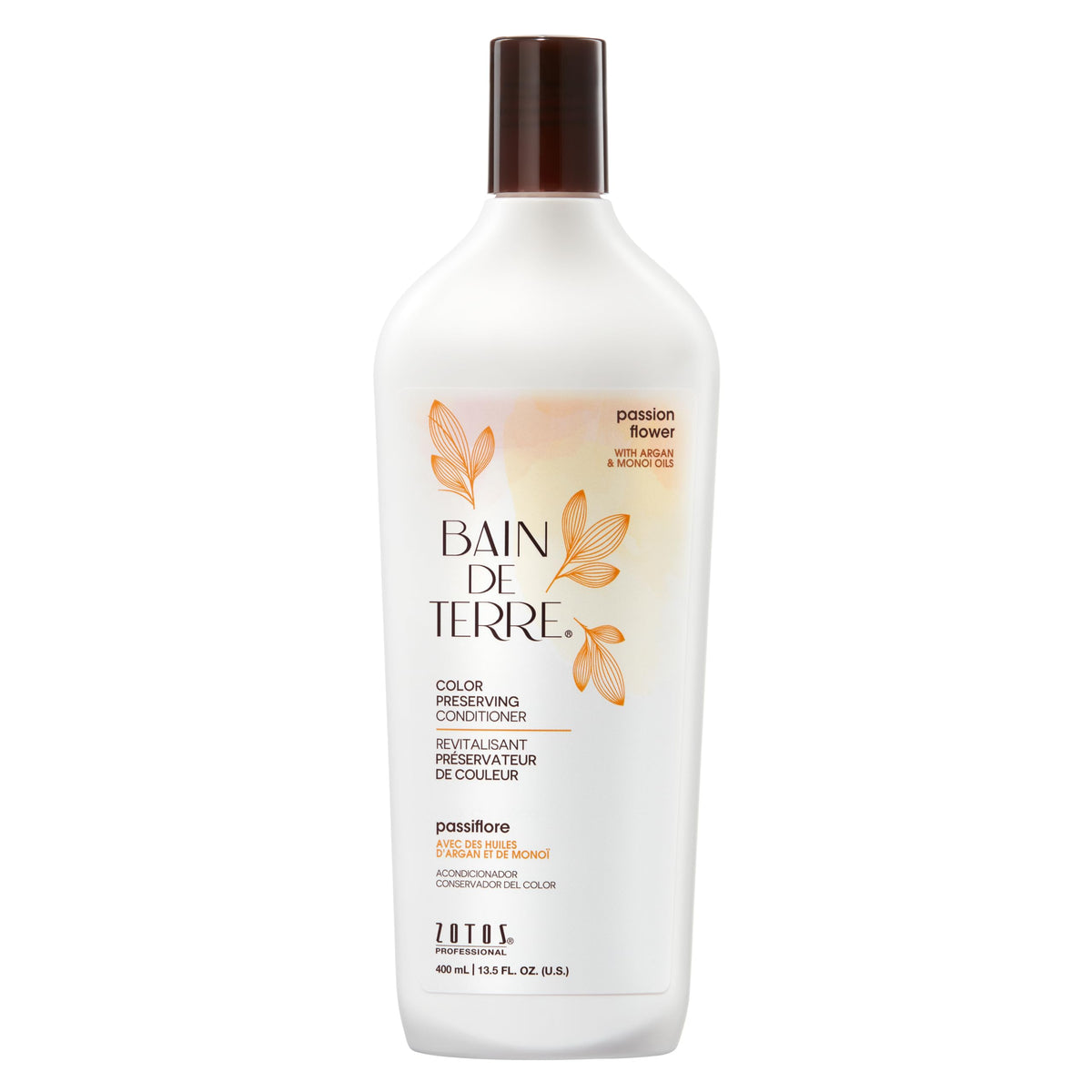 Bain De Terre Passion Flower Conditioner, Hydrating Color Protection, Vegan, 13.5 Fl Oz