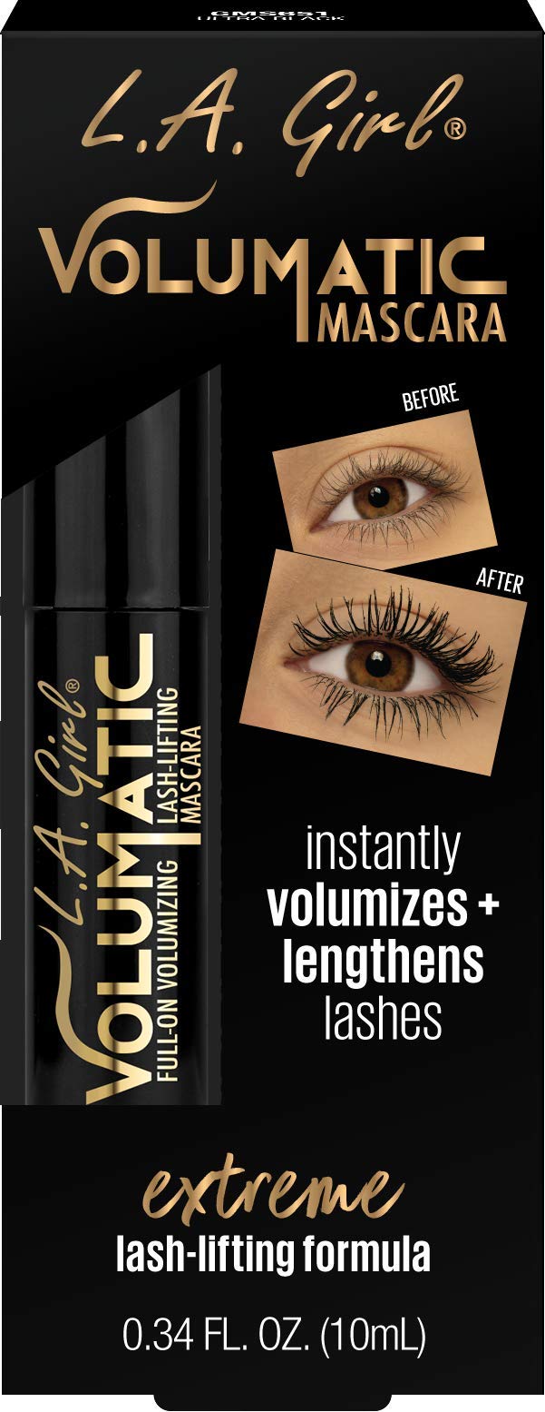 L.A. Girl Volumatic Mascara - Ultra Black, 0.34 Fl Oz, Long-Lasting Volume & Definition