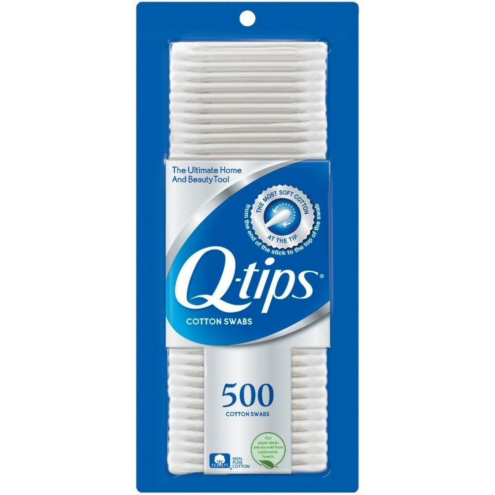 Q-Tips Cotton Swabs, 500 Count (Pack Of 2) - Soft, Absorbent, Ideal For Personal Care