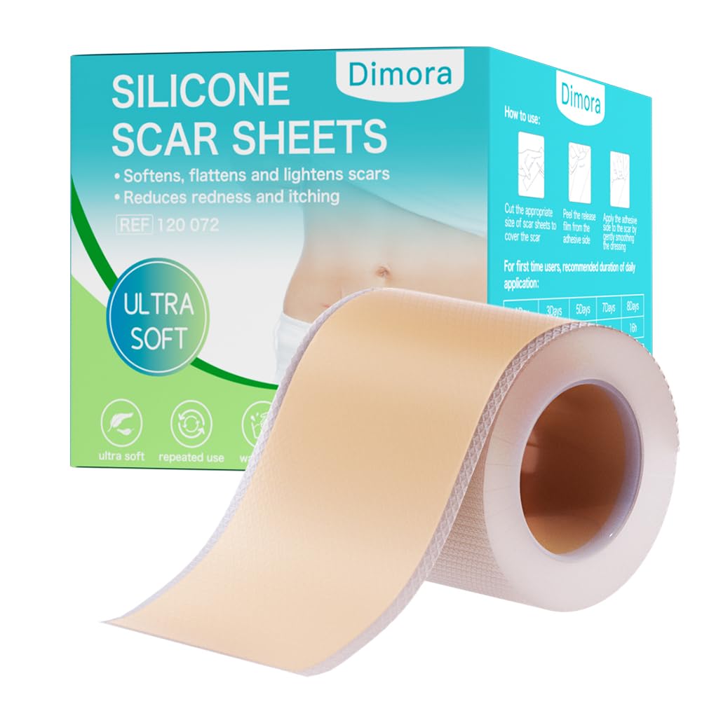 Dimora Medical Grade Silicone Scar Sheets - Waterproof Scar Tape For Surgery, C Section, Keloids