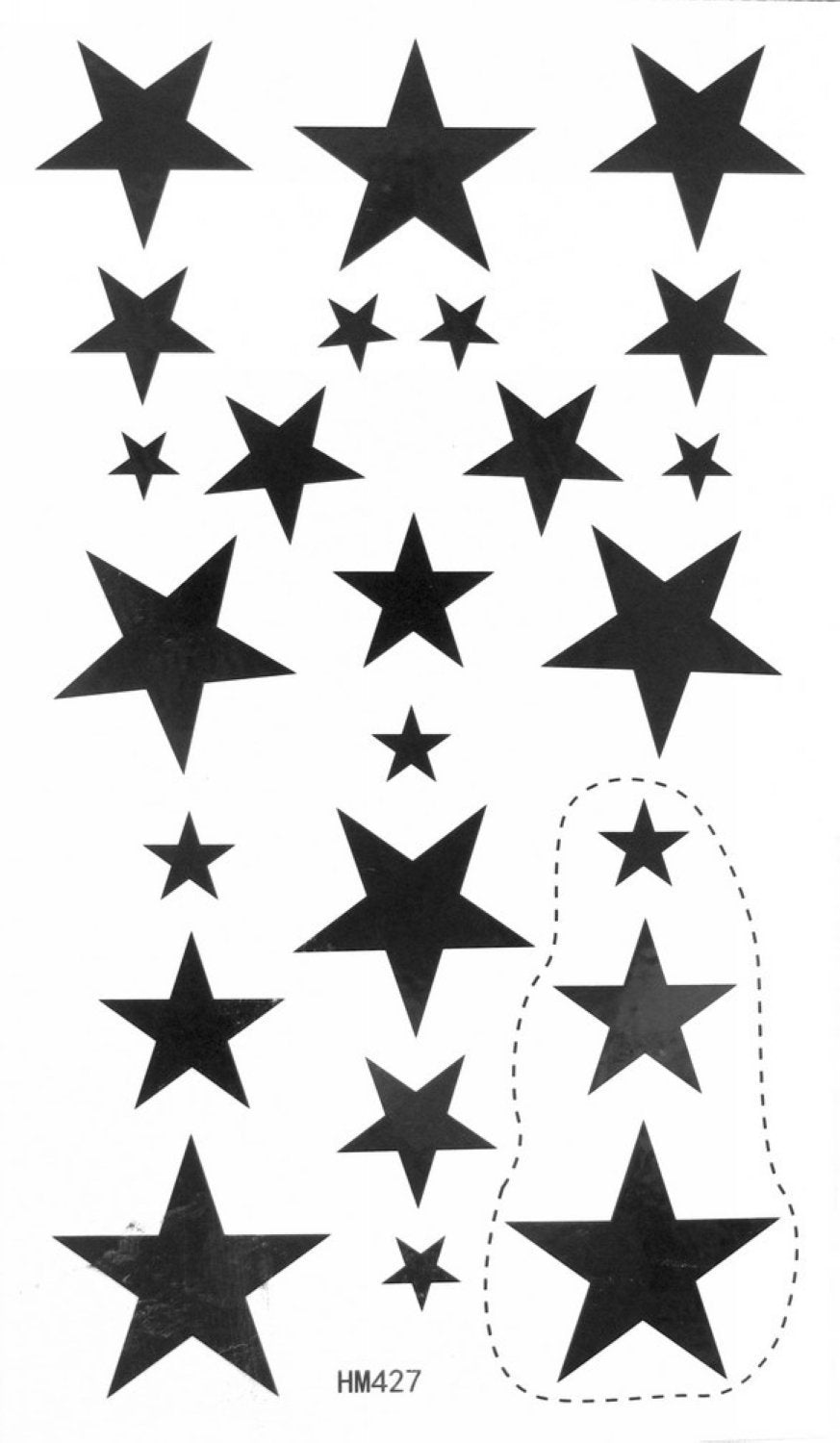 Mapofbeauty Black Star Temporary Waterproof Tattoo Stickers - 2 Pcs Body Art Design