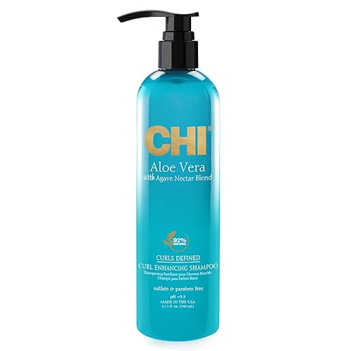 Chi Aloe Vera Curl Enhancing Shampoo, 11.5 Fl Oz - Moisturizing, Frizz Control, Curly Hair Care