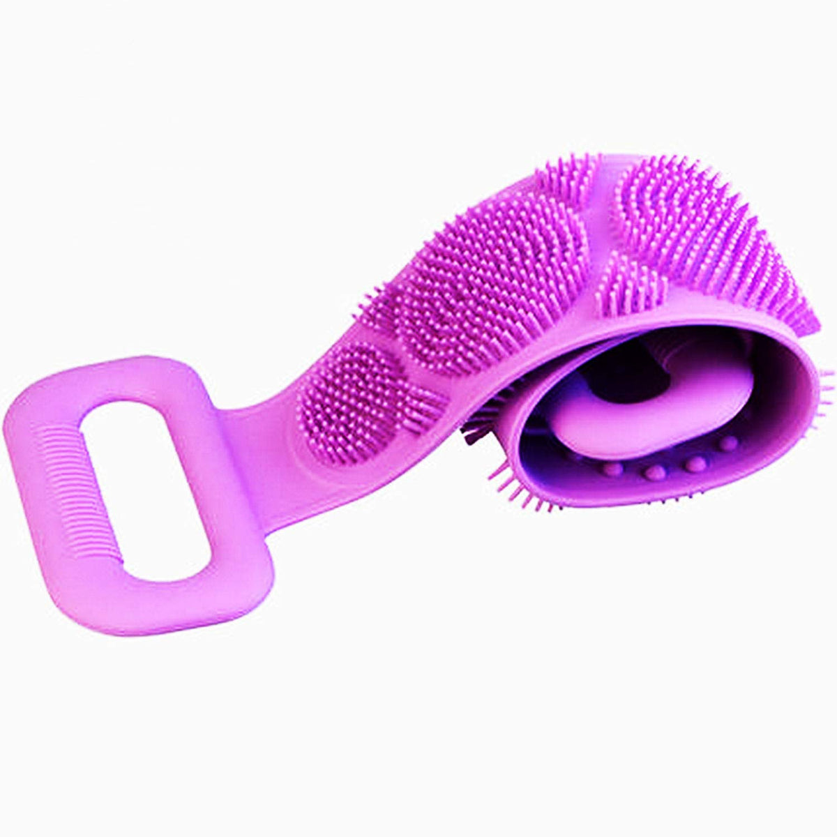 Jwxstore Silicone Back Scrubber - 35&quot; Exfoliating Body Brush For Men & Women, Purple