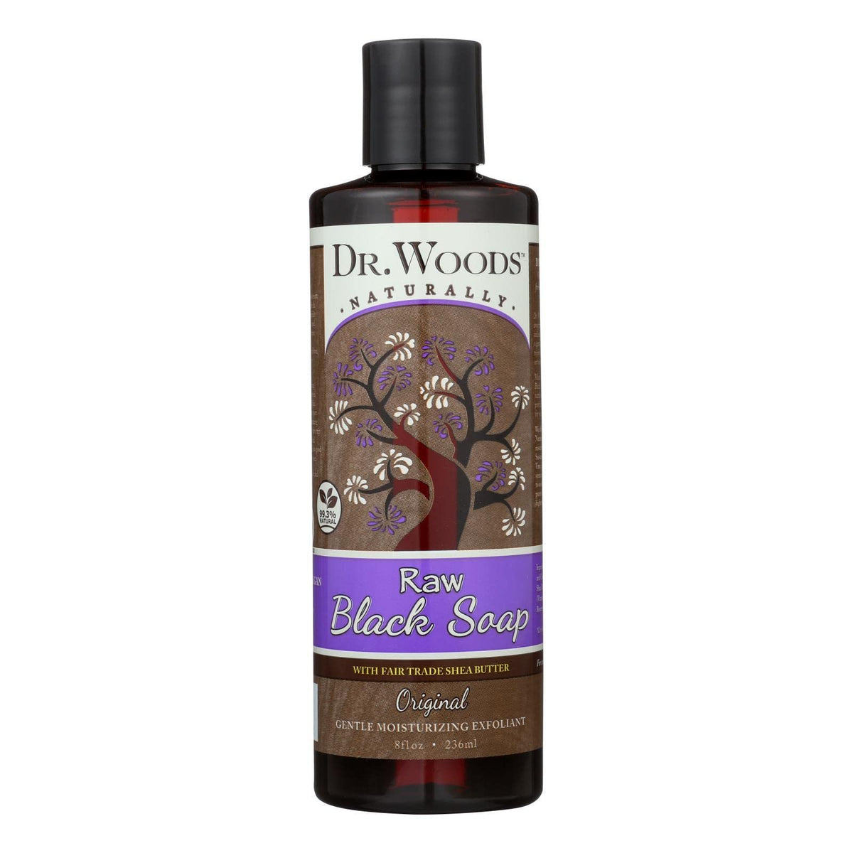 Dr. Woods Raw Black Moisturizing Castile Soap With Organic Shea Butter, 8 Fl Oz