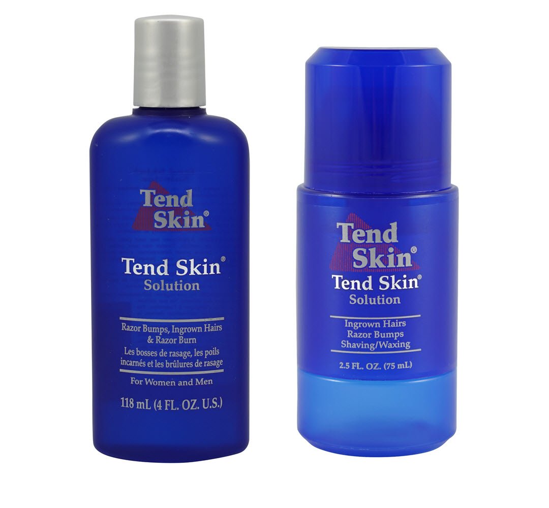 Tend Skin Razor Burn & Ingrown Hair Kit - 4Oz + 2.5Oz Roll-On, Blue, Pack Of 