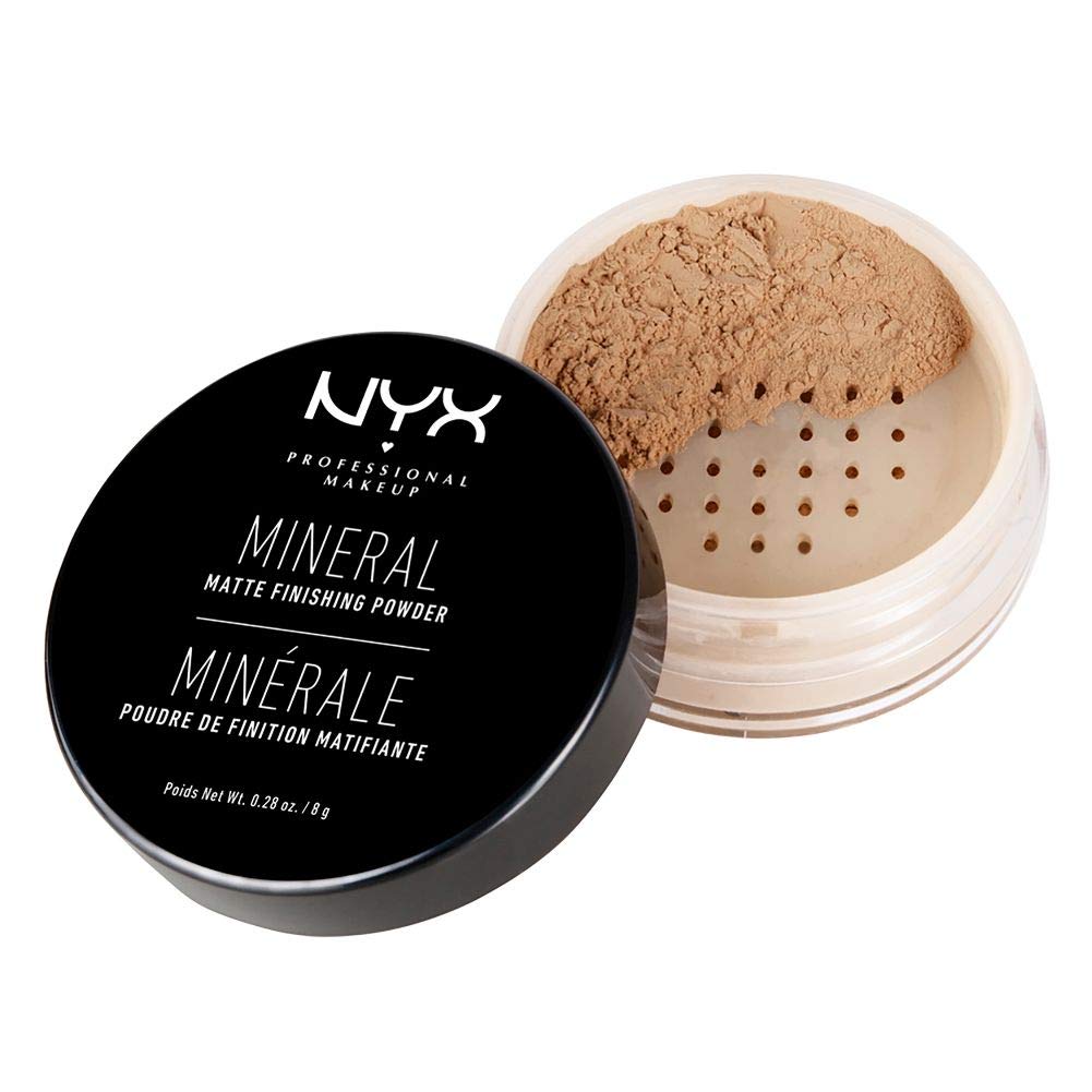 Nyx Professional Makeup Mineral Matte Finishing Powder, Loose Setting Powder - Medium/Dark 0.28Oz