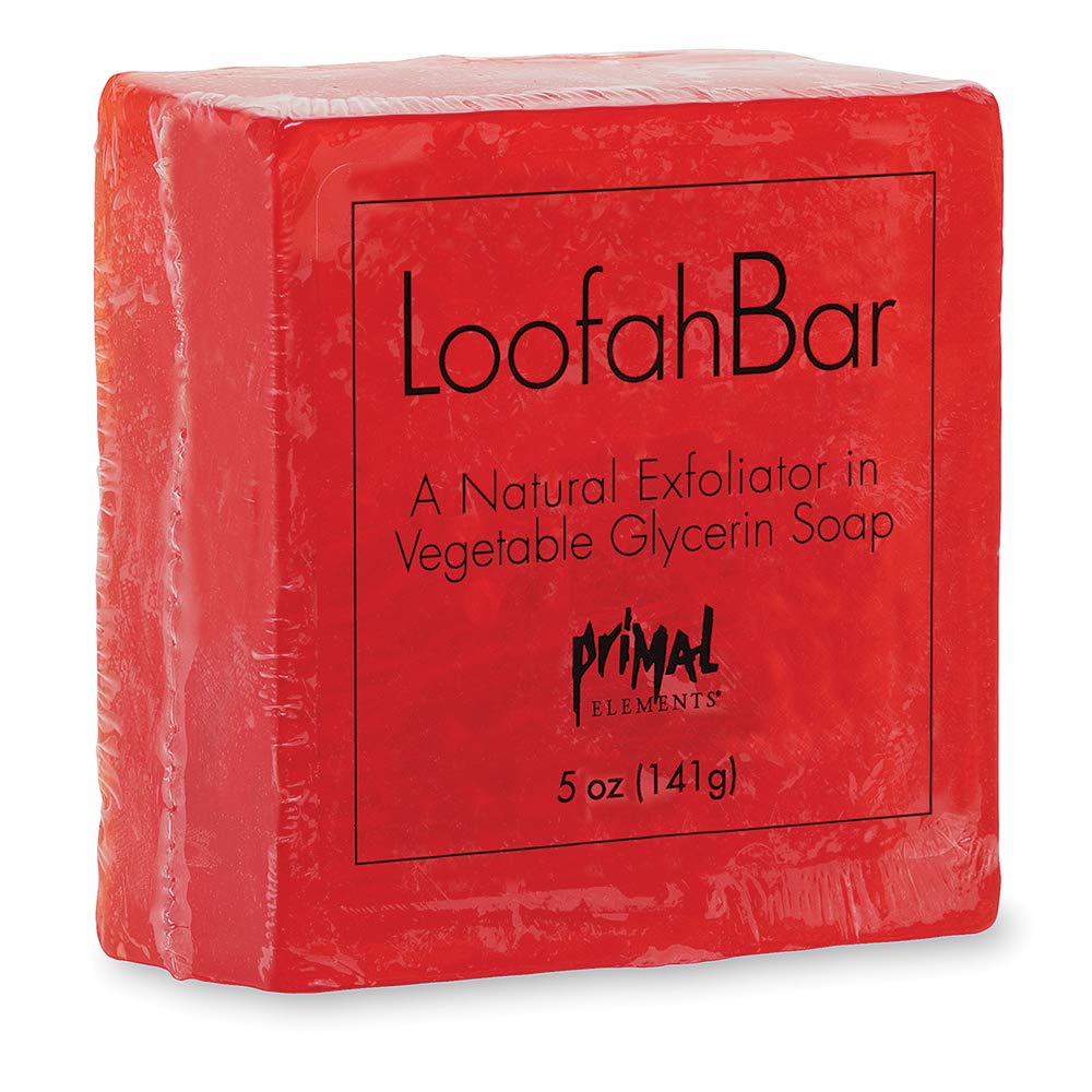 Primal Elements Watermelon Loofah Bar Soap - 5 Ounce Exfoliating Cleanser