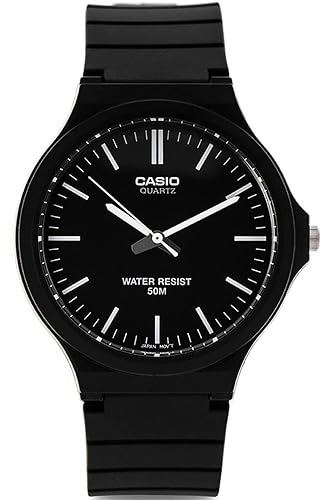 Casio Mw240 Men'S Quartz Watch - Black/White, 50M Wr, Large Resin Case, Easy To Read Display