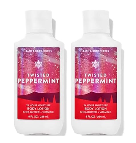 Bath & Body Works Twisted Peppermint Lotion Set 8 Oz - 2 Pack Gift For Women