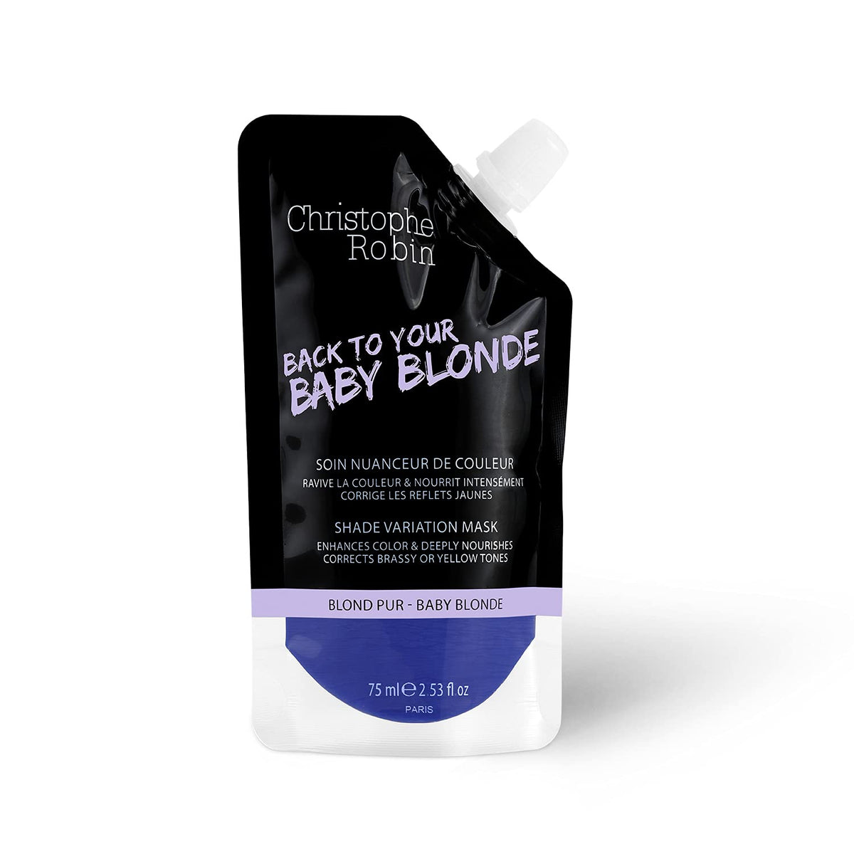 Christophe Robin Baby Blonde Purple Hair Treatment Mask - 2.53 Fl. Oz For Brassy Tones