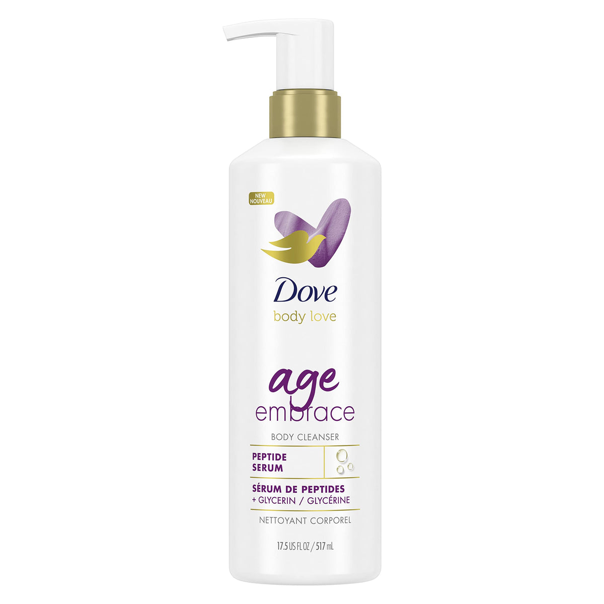 Dove Body Love Cleanser For Maturing Skin With Peptides & Glycerin, 17.5 Fl Oz