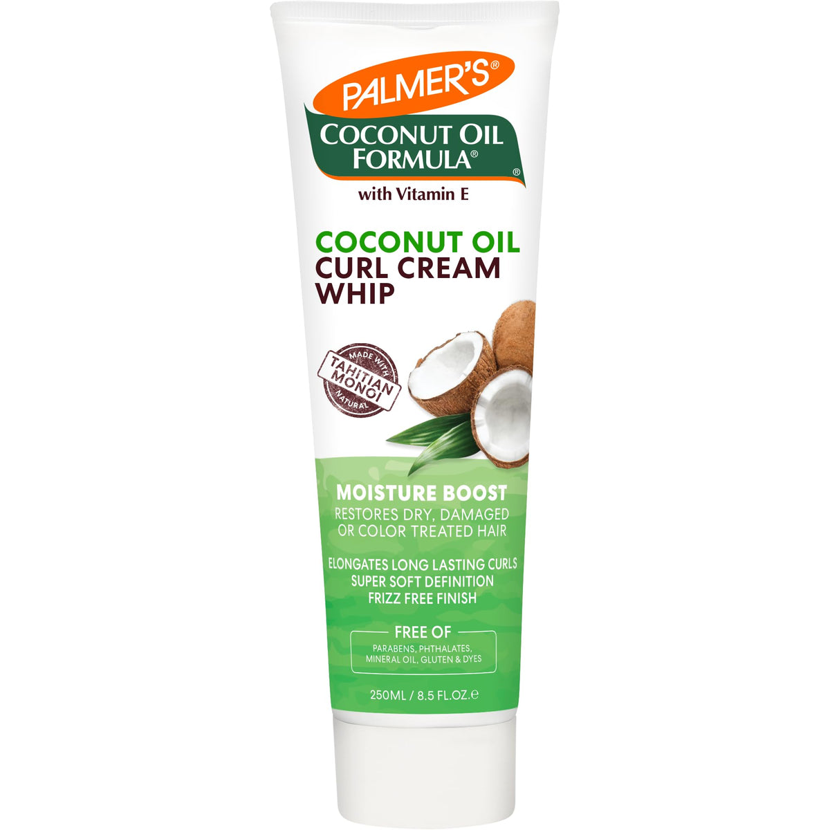 Palmer'S Coconut Oil Curl Whip Cream - Moisture Boost, 8.5 Oz For Curly Hair Care