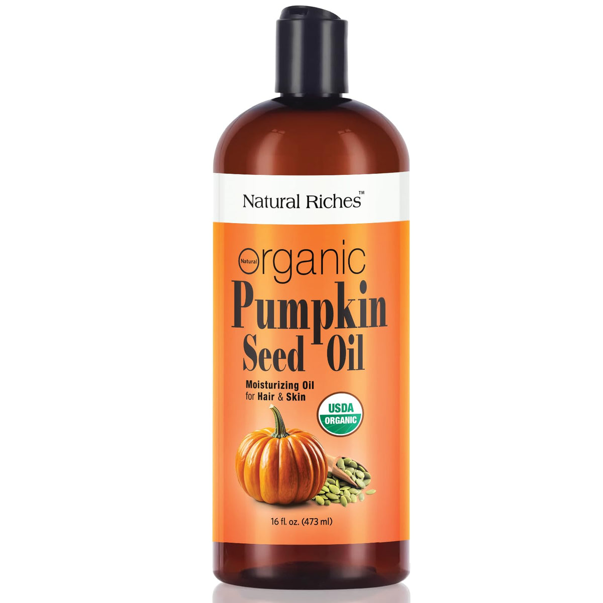 Natural Riches Pumpkin Seed Oil 16Oz - Usda Organic Moisturizer For Face, Hair & Skin Care