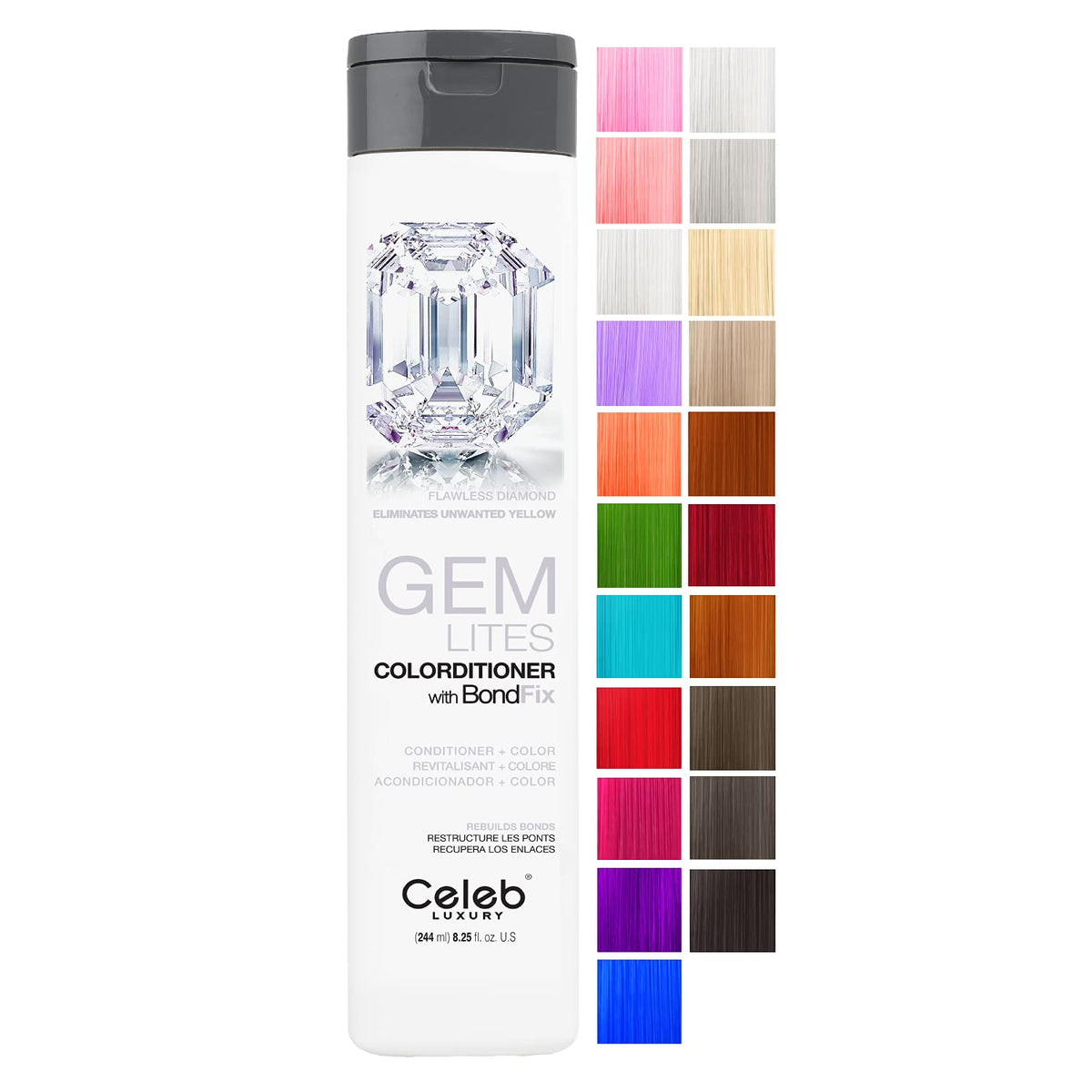 Celeb Luxury Flawless Diamond Color Depositing Conditioner, 8.2 Fl Oz - Vegan & Plant-Based