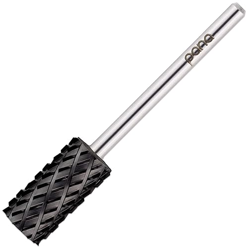 Beauticom Usa Pana Flat Top Nail Drill Bit - 3/32&quot; Shank, Dlc Black, 4X Coarse For