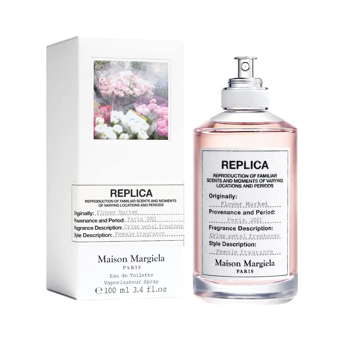 Maison Martin Margiela Replica Flower Market EDT, 3.4 Fl Oz - Floral Fragrance for Women, Long-lasting Perfume, Signature Scent