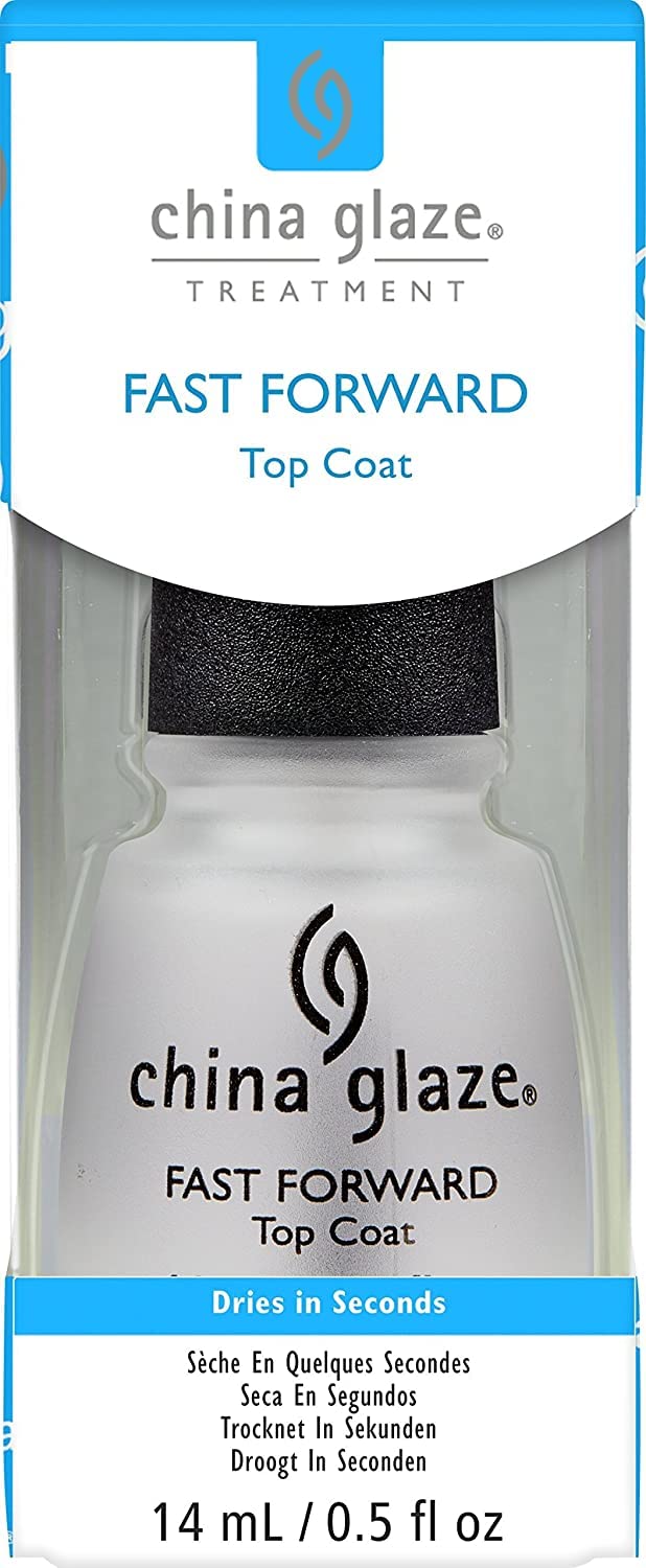 China Glaze Fast Forward Top Coat - Quick-Drying Nail Polish, 0.5 Fl Oz