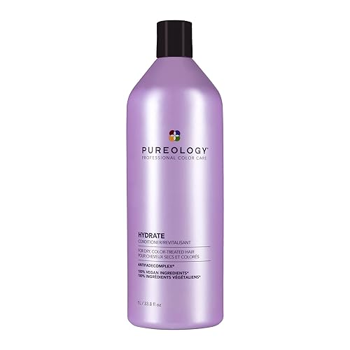 Pureology Hydrate Conditioner For Medium To Thick Color Treated Hair, 33.8 Fl Oz, Vegan, Sulfate-Free