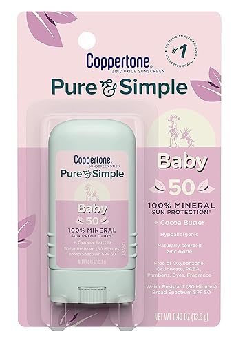 Coppertone Waterbabies Spf 50 Pure & Simple Sunscreen Stick, 0.49 Oz (14Ml)