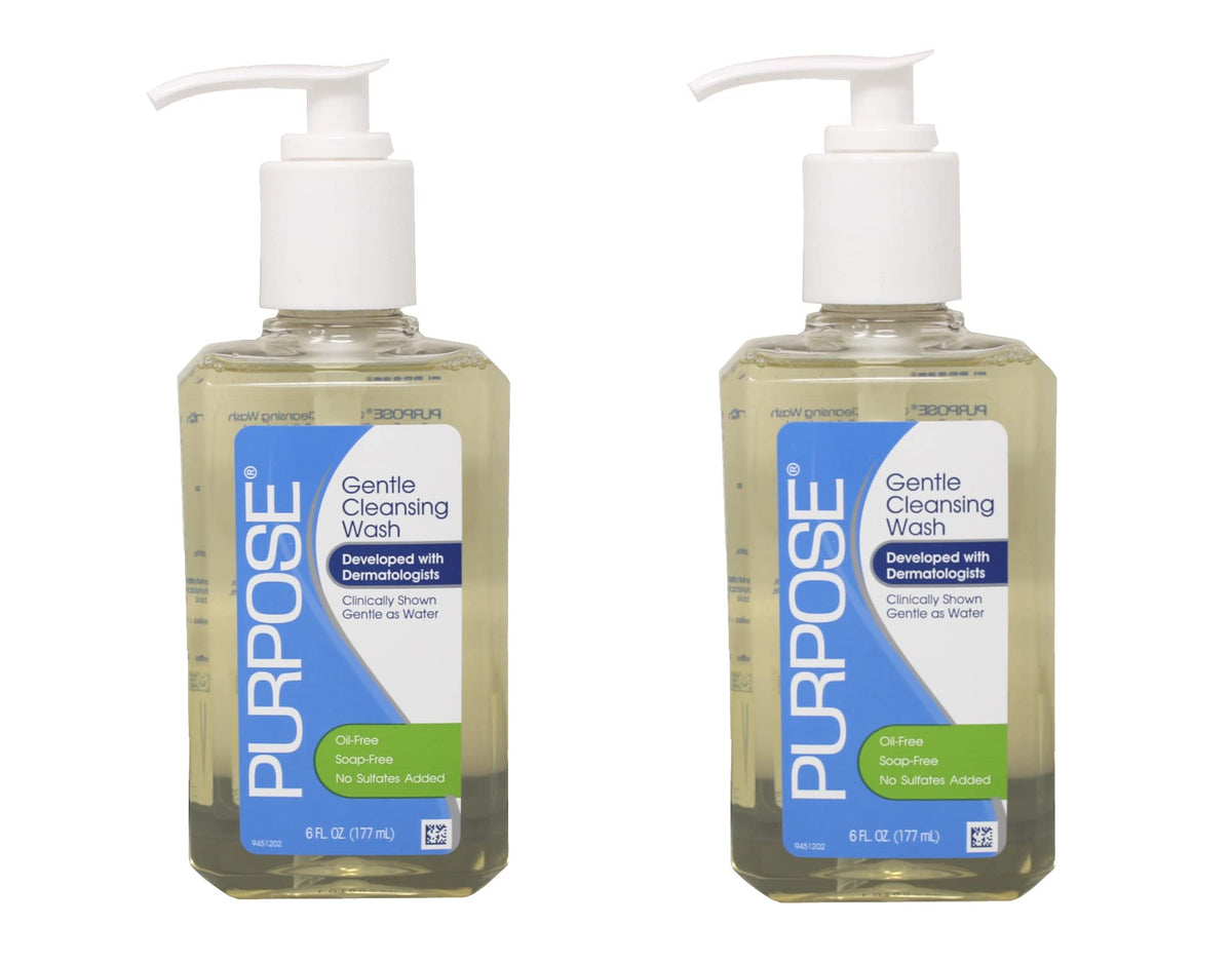 Purpose Gentle Cleansing Wash - 6 Oz Pump Bottle, Pack Of 2 - Gentle Skin Cleanser