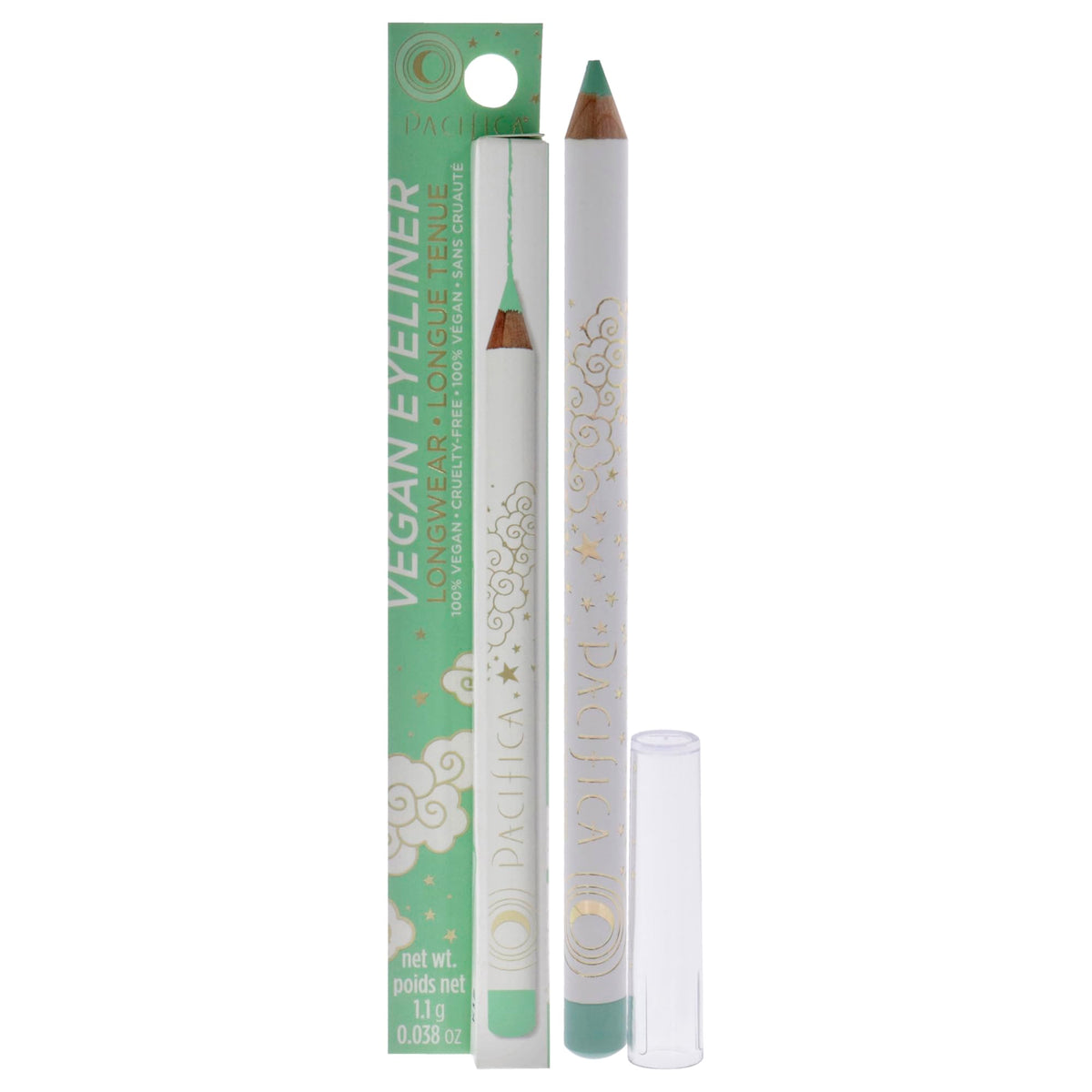 Pacifica Beauty  Longwear Pastel Green Eyeliner Pencil  Mint  Pigmented Vibrant Color  Vitamin E  Coconut Oil  NoSkip Formula 