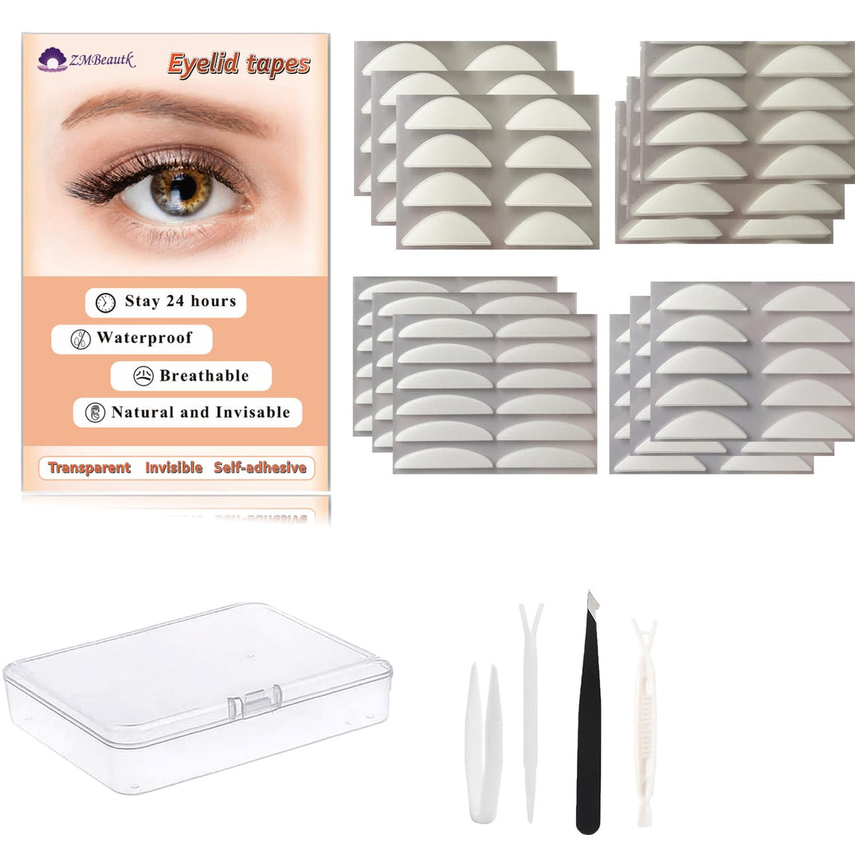 Zmbeautk 1100Pcs Eyelid Tape Stickers - Invisible Eye Lift For Mono-Eyelids, Surgery-Free Solution