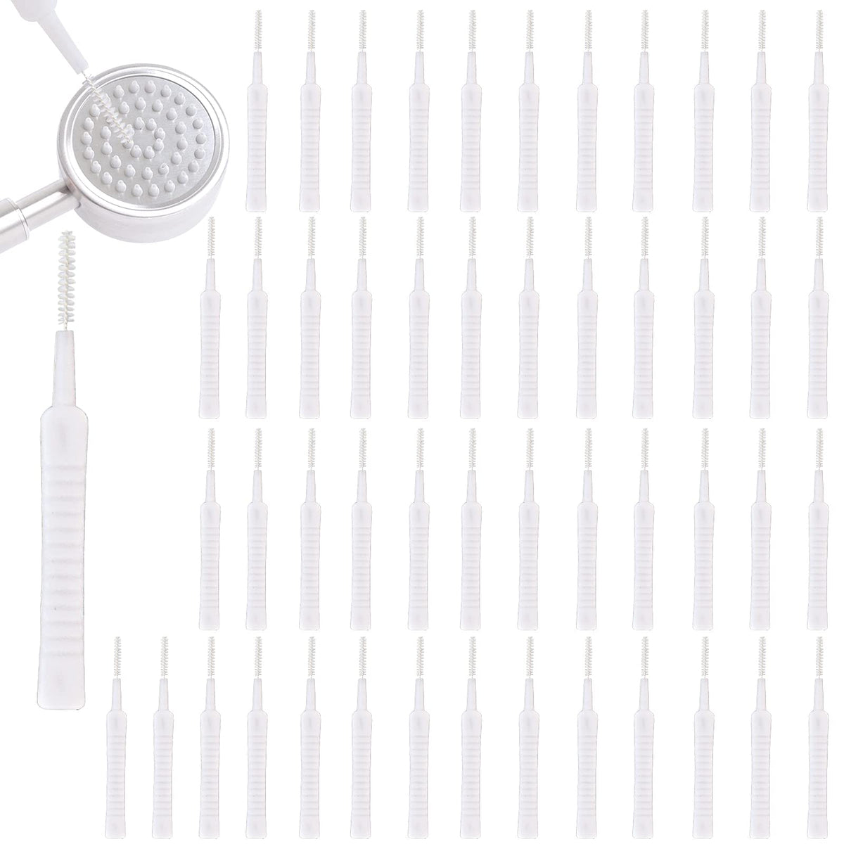 Tcotbe 50-Piece Anti-Clogging Shower Brush Set - Mini Nylon Cleaning Brushes For Nozzles & Gaps