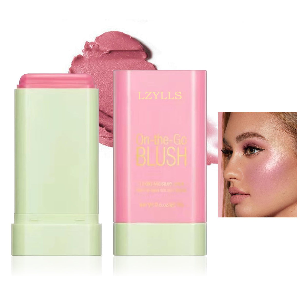 Lzylls Cream Blush Stick - Waterproof Multi Use Makeup For Cheeks, Lips & Eyeshadow, 1 Count