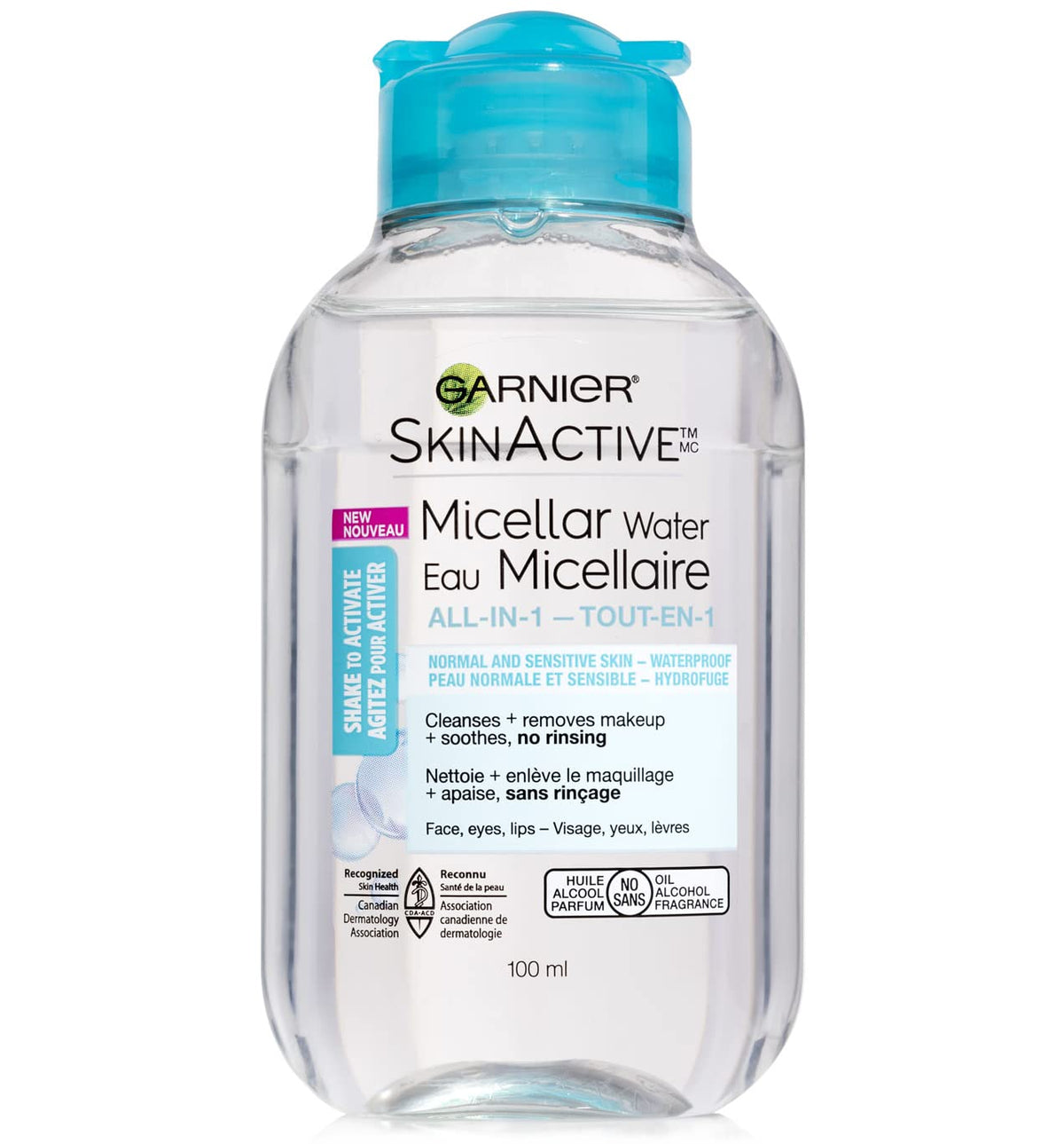 Garnier Skinactive Micellar Cleansing Water For Waterproof Makeup, 3.4 Fl Oz, Travel Size