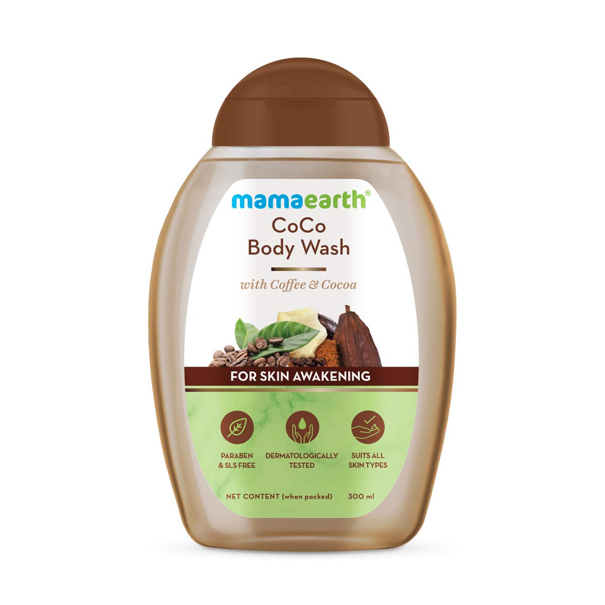 Mamaearth Coco Body Wash - Hydrating Skin Cleanser With Coffee & Cocoa Butter, 10.14 Fl Oz