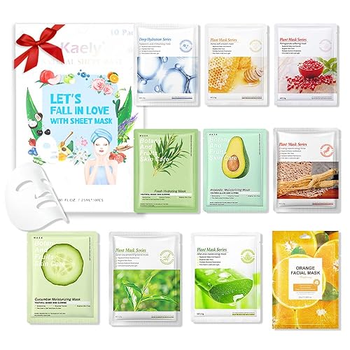 Amy'S Diary 10 Pcs Hydrating Face Masks With Hyaluronic Acid & Vitamin C - Korean Beauty