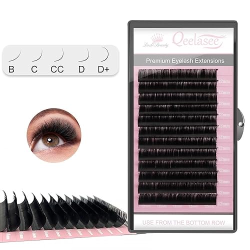 Qeelasee 0.07 Thickness C Curl 11Mm Mink Eyelash Extensions - Soft Korean Silk Lashes