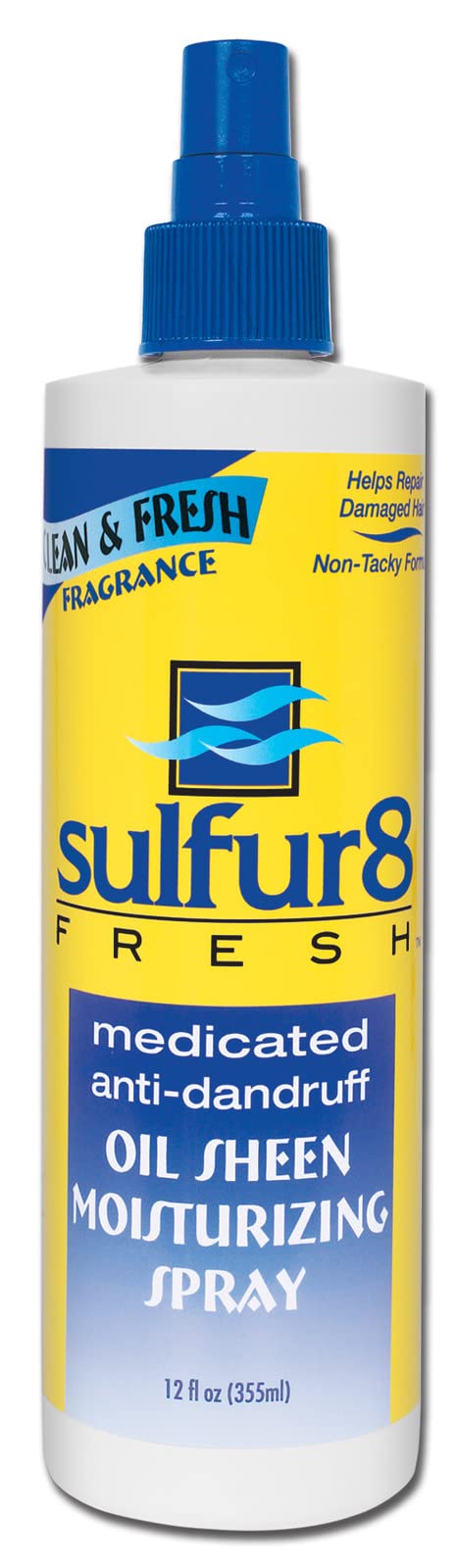 Sulfur 8 Anti-Dandruff Oil Sheen Spray, 12 Oz - Medicated Formula, Pack Of 3