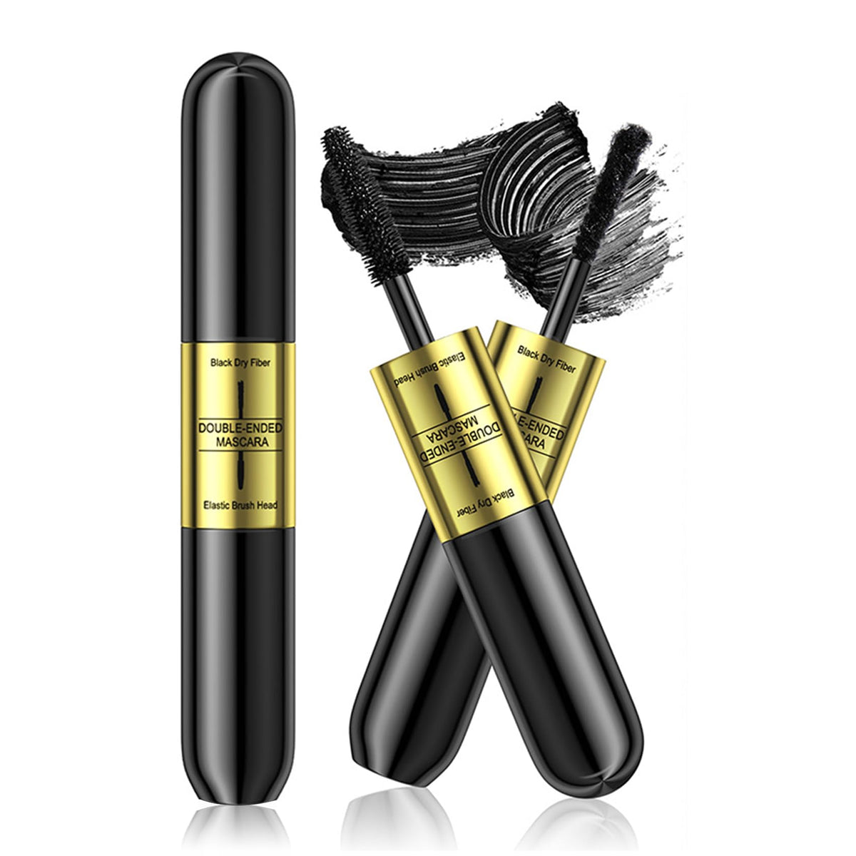 Zhishudl 2 In 1 Black Tubing Mascara - Volumizing, Lengthening, Waterproof, Curling Eyel