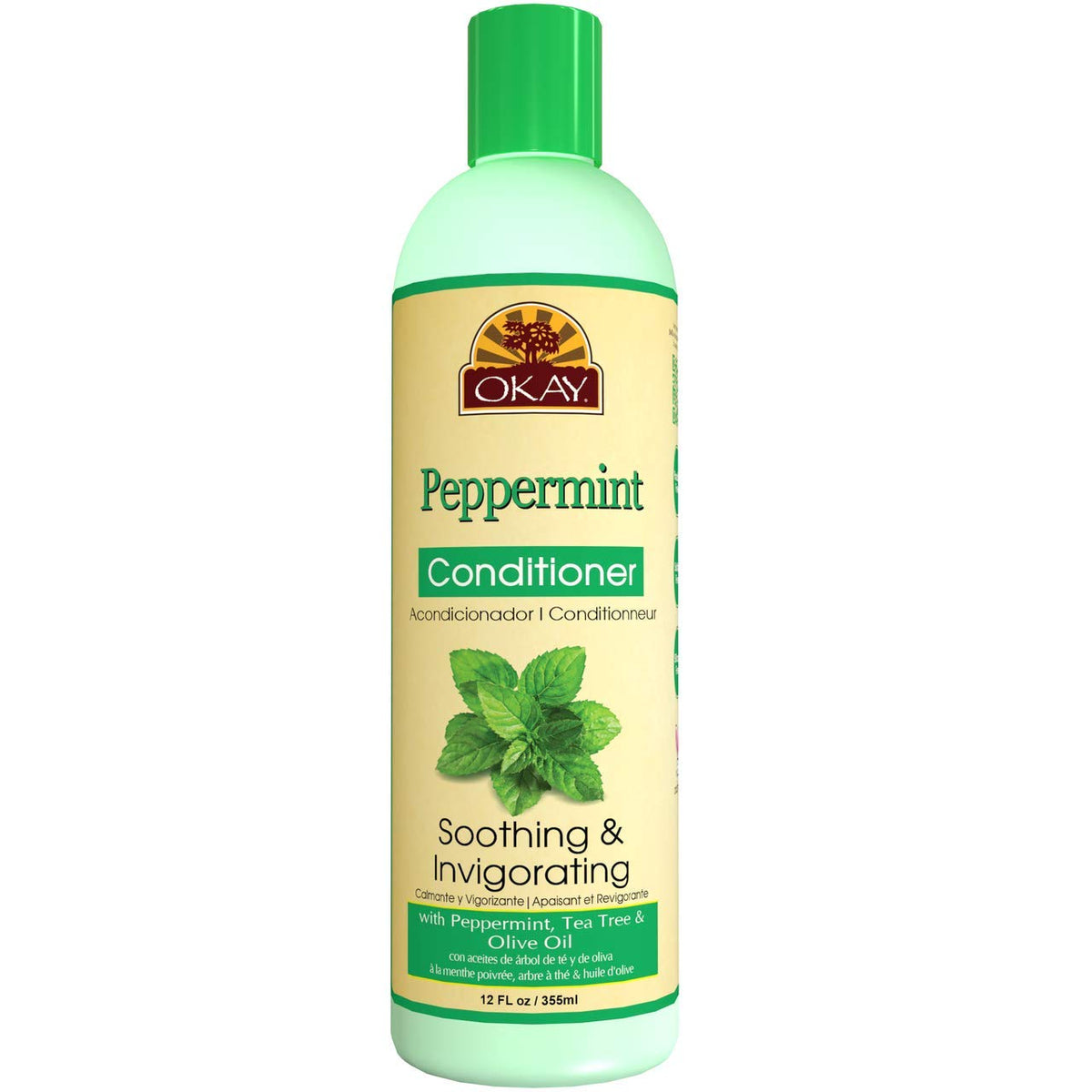 Okay Peppermint Conditioner 12Oz - Soothing, Sulfate-Free, Revitalizes All Hair Types