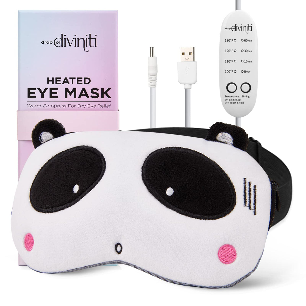 DiviniTi Heated Eye Mask - Dry Eye Treatment, Warm Compress for Blepharitis & Pink Eye Relief