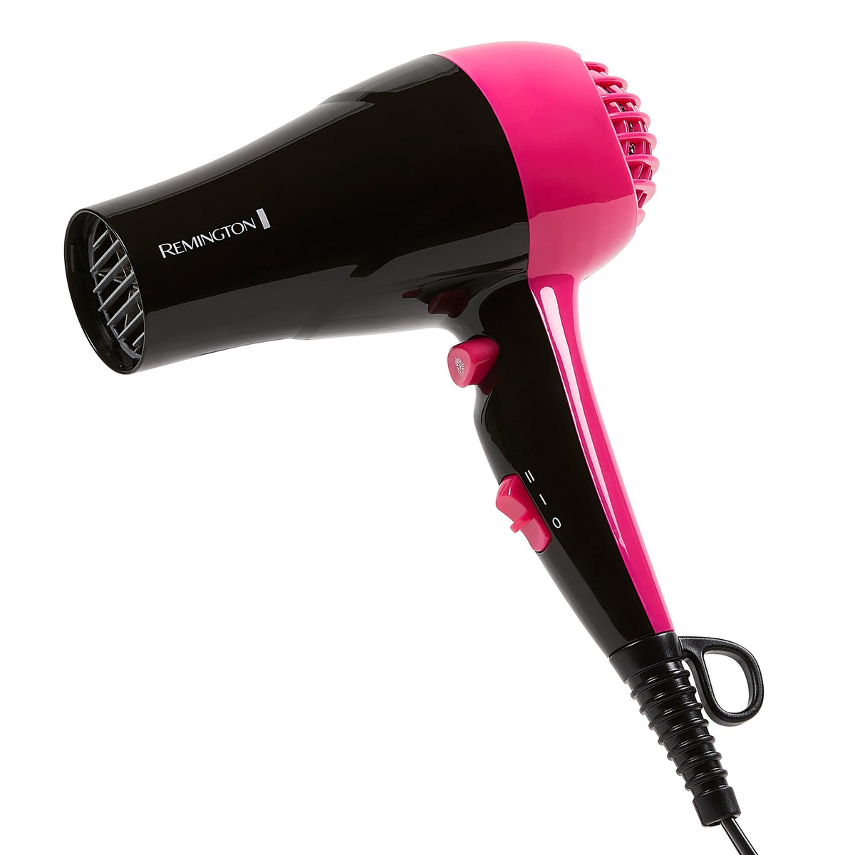 Remington Compact Hair Dryer - 1875W Ceramic, Lightweight, 2 Heat Settings, Travel Size, Black/Pink