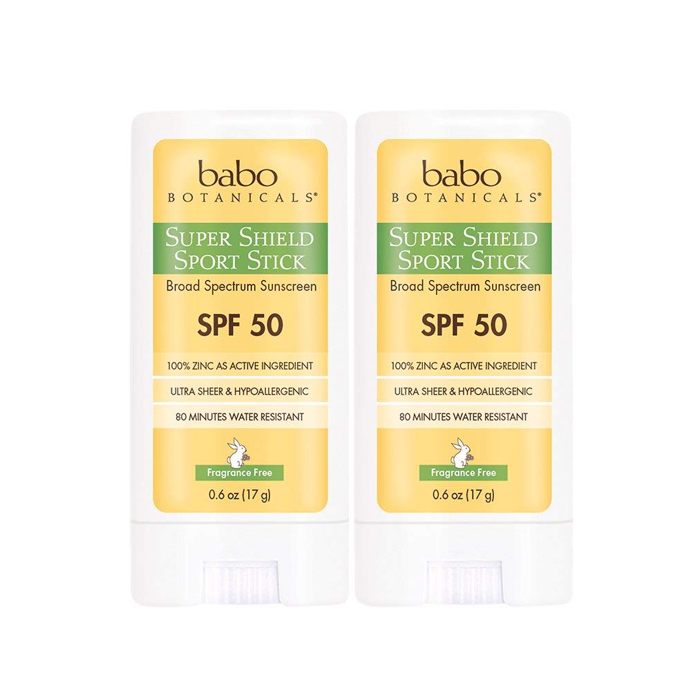 Babo Botanicals Spf 50 Sunscreen Stick - 70% Organic, Ewg Verified, Fragrance-Free, 2-Pack