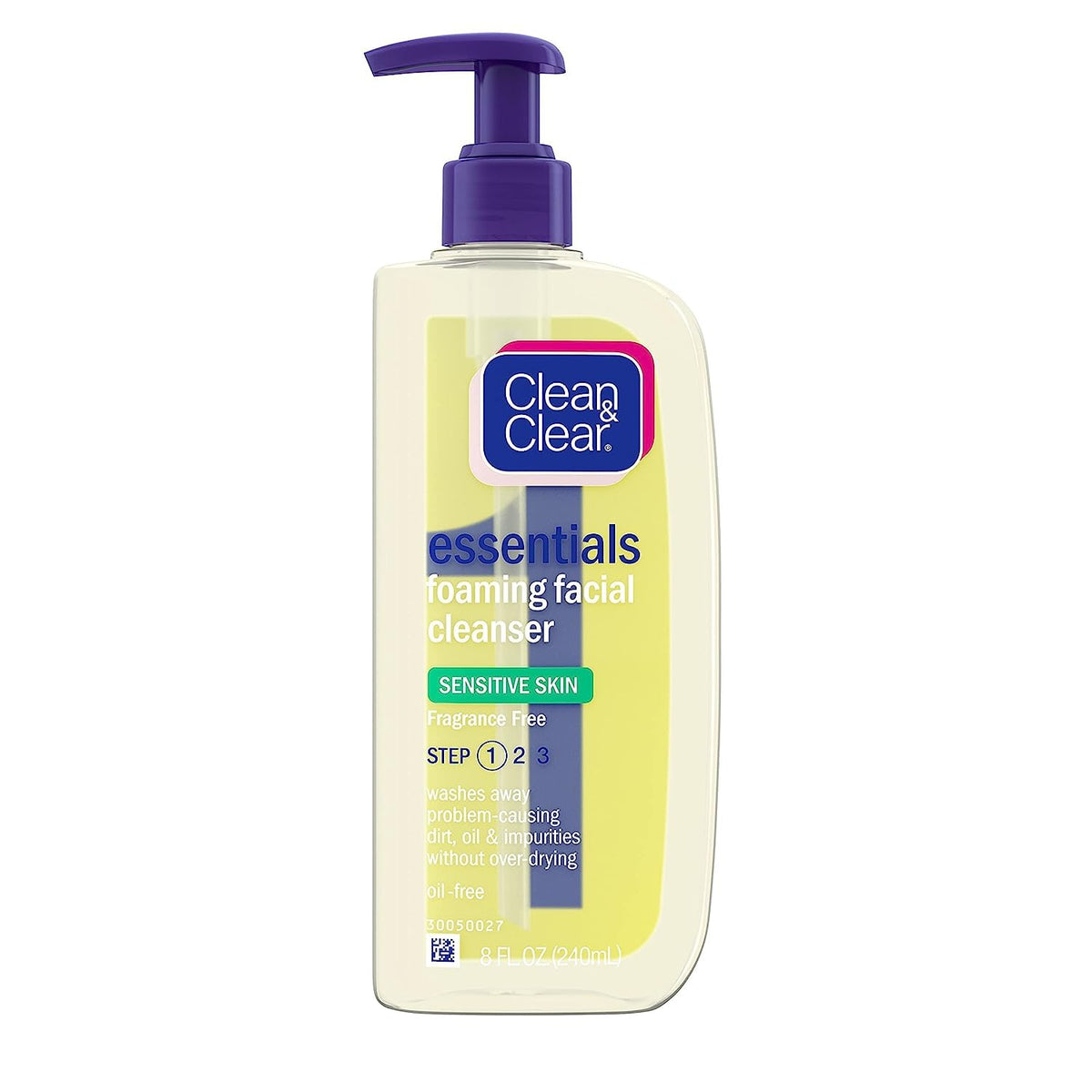 Clean & Clear Essentials Foaming Facial Cleanser For Sensitive Skin, Oil-Free, 8 Oz