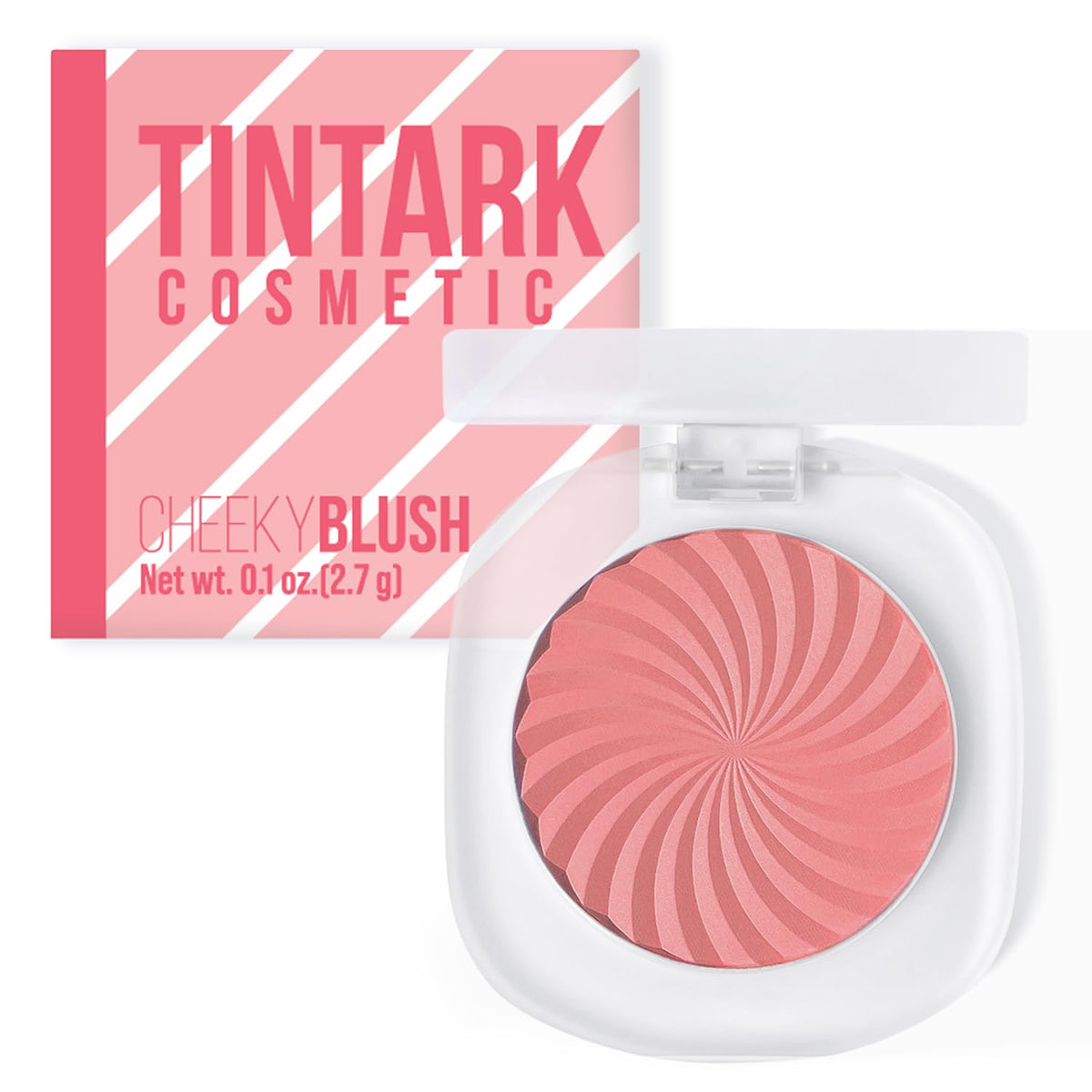 Tintark Talc Free Cheeky Blush Compact - Vegan Matte Powder Makeup In 04 Peony, 0.1 Oz