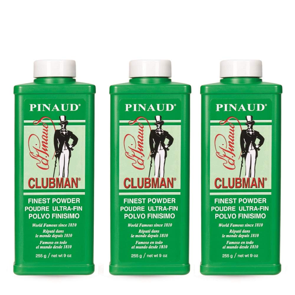 Clubman Pinaud Classic White Powder For Men, 9 Oz (Pack Of 3) - Sweat & Odor Protection