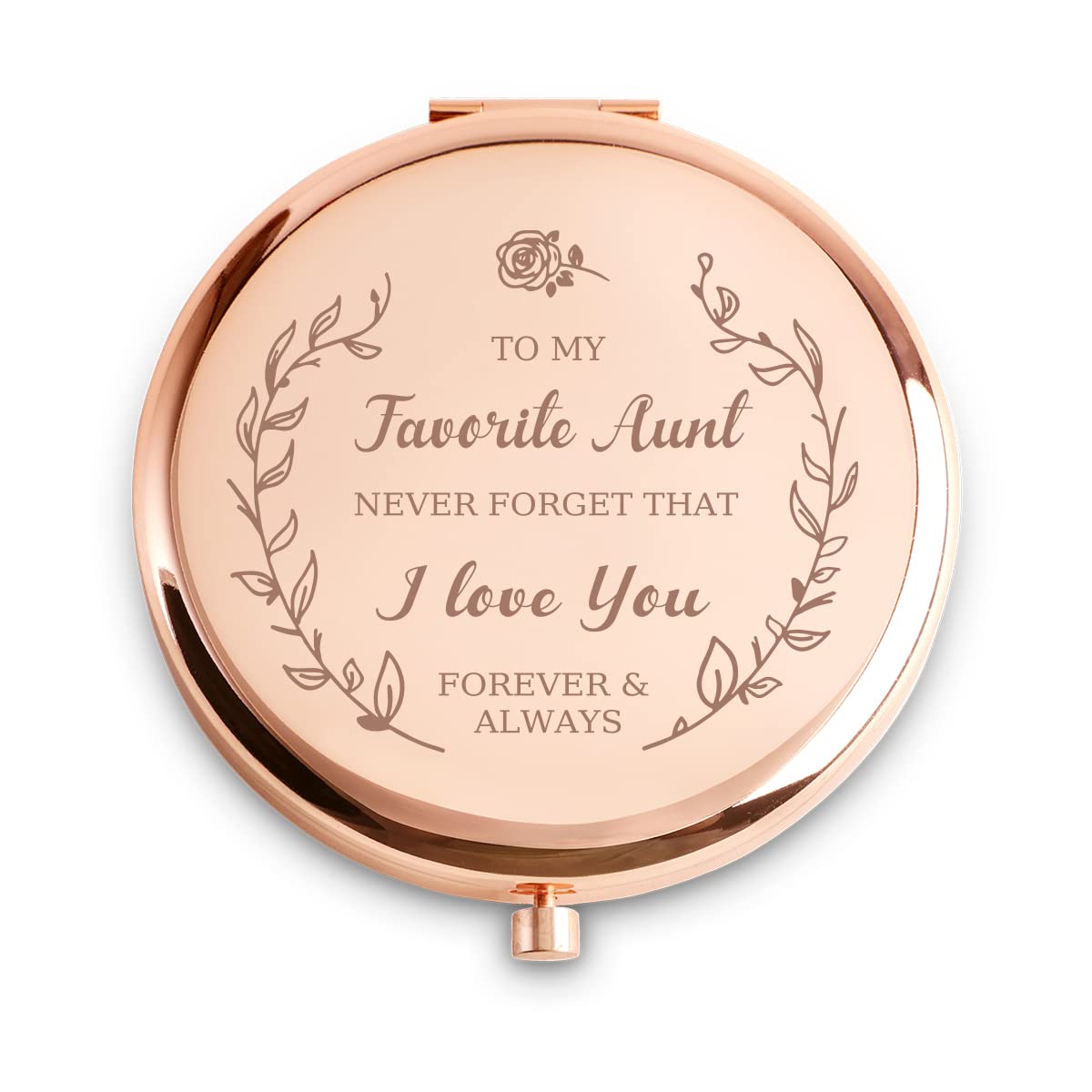 Daricano Personalized Engraved Compact Mirror For Aunt, Best Gift For Valentine’S Day & Birthday